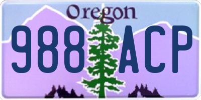 OR license plate 988ACP