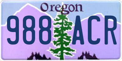 OR license plate 988ACR