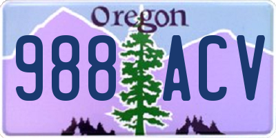 OR license plate 988ACV