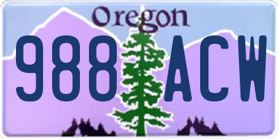 OR license plate 988ACW