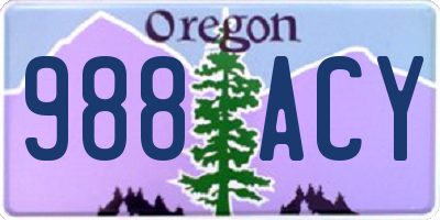 OR license plate 988ACY