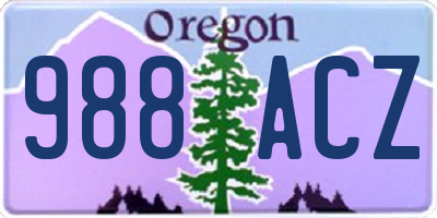 OR license plate 988ACZ