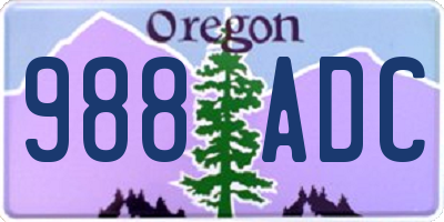 OR license plate 988ADC