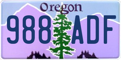 OR license plate 988ADF