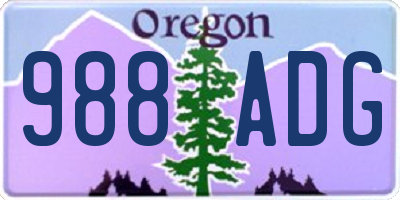 OR license plate 988ADG