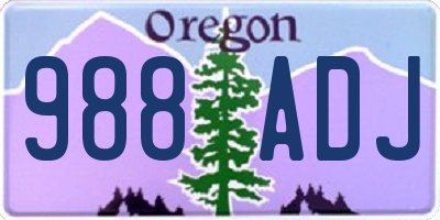 OR license plate 988ADJ