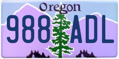 OR license plate 988ADL