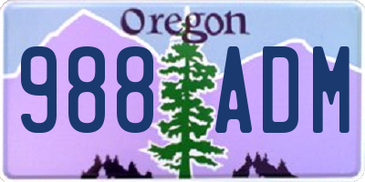 OR license plate 988ADM