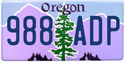 OR license plate 988ADP