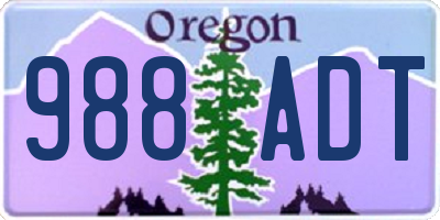 OR license plate 988ADT