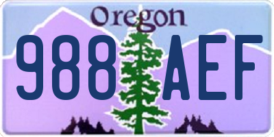 OR license plate 988AEF