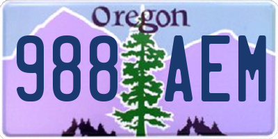 OR license plate 988AEM