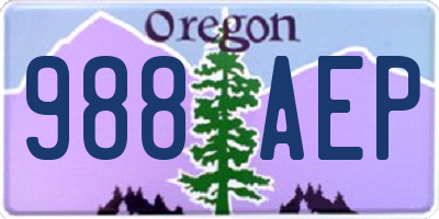 OR license plate 988AEP