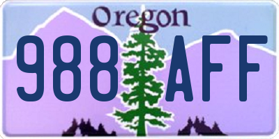 OR license plate 988AFF