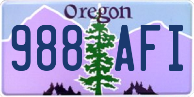 OR license plate 988AFI