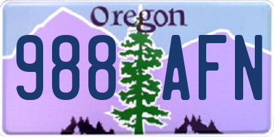 OR license plate 988AFN