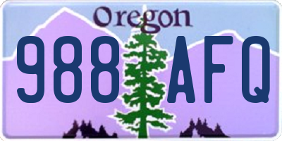 OR license plate 988AFQ