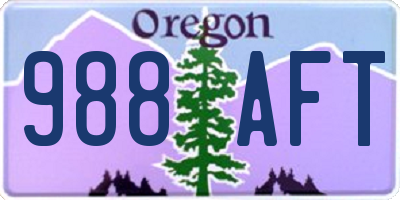 OR license plate 988AFT