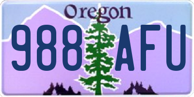 OR license plate 988AFU
