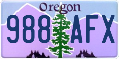 OR license plate 988AFX