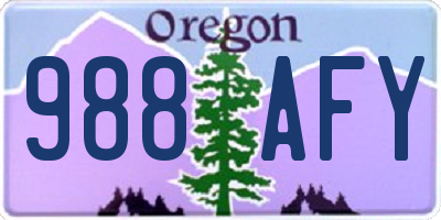OR license plate 988AFY