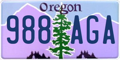 OR license plate 988AGA