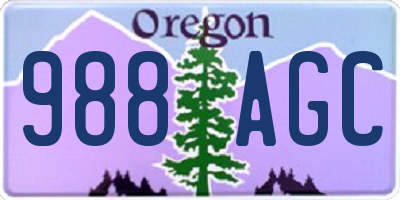 OR license plate 988AGC