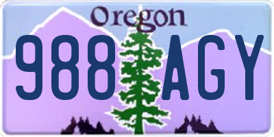 OR license plate 988AGY