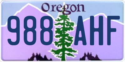 OR license plate 988AHF