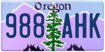 OR license plate 988AHK