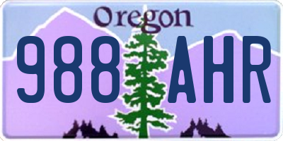 OR license plate 988AHR