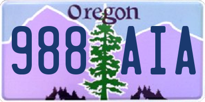 OR license plate 988AIA