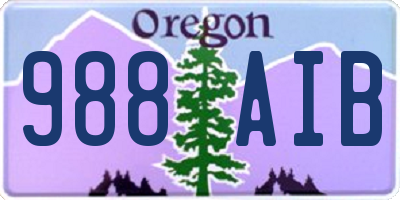 OR license plate 988AIB