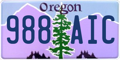 OR license plate 988AIC