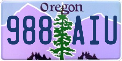 OR license plate 988AIU