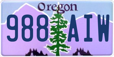 OR license plate 988AIW