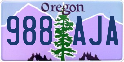 OR license plate 988AJA