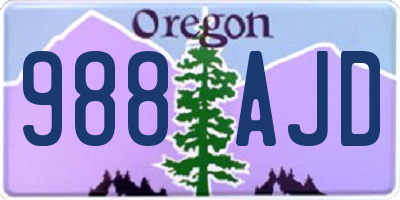 OR license plate 988AJD