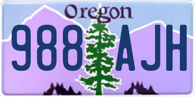 OR license plate 988AJH
