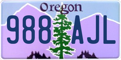 OR license plate 988AJL