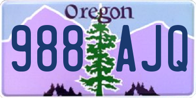 OR license plate 988AJQ