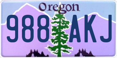 OR license plate 988AKJ