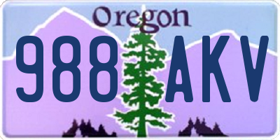 OR license plate 988AKV