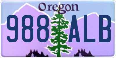 OR license plate 988ALB