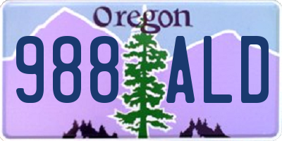 OR license plate 988ALD