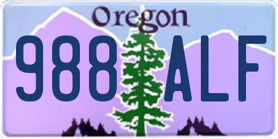 OR license plate 988ALF