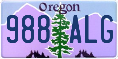 OR license plate 988ALG