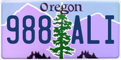 OR license plate 988ALI