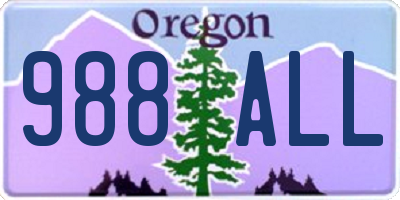 OR license plate 988ALL