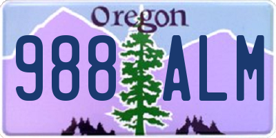 OR license plate 988ALM